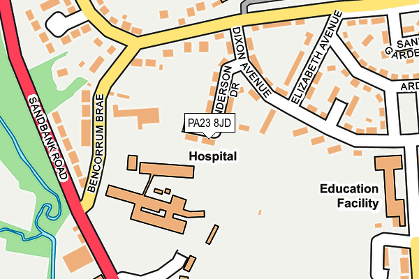 PA23 8JD map - OS OpenMap – Local (Ordnance Survey)