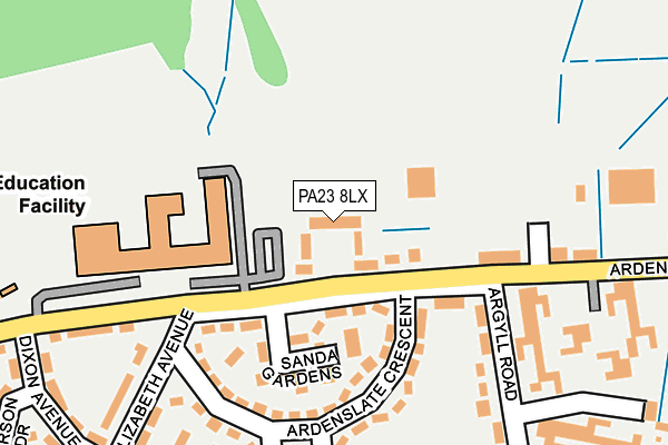 PA23 8LX map - OS OpenMap – Local (Ordnance Survey)