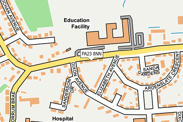 PA23 8NN map - OS OpenMap – Local (Ordnance Survey)