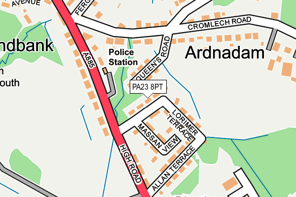 PA23 8PT map - OS OpenMap – Local (Ordnance Survey)