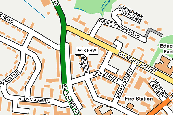 PA28 6HW map - OS OpenMap – Local (Ordnance Survey)