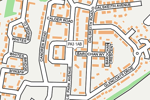 PA3 1AB map - OS OpenMap – Local (Ordnance Survey)