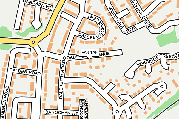 PA3 1AF map - OS OpenMap – Local (Ordnance Survey)