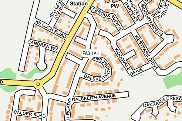 PA3 1AH map - OS OpenMap – Local (Ordnance Survey)