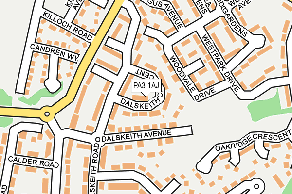 PA3 1AJ map - OS OpenMap – Local (Ordnance Survey)