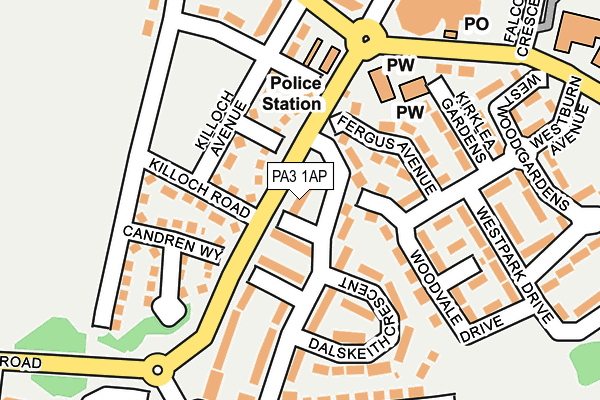 PA3 1AP map - OS OpenMap – Local (Ordnance Survey)