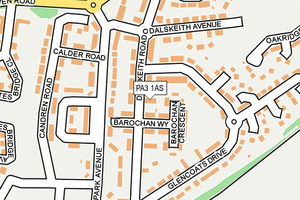 PA3 1AS map - OS OpenMap – Local (Ordnance Survey)