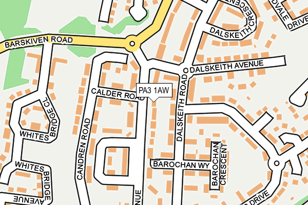 PA3 1AW map - OS OpenMap – Local (Ordnance Survey)