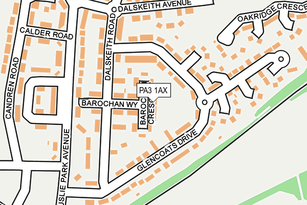PA3 1AX map - OS OpenMap – Local (Ordnance Survey)