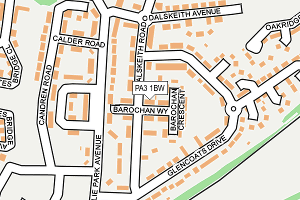 PA3 1BW map - OS OpenMap – Local (Ordnance Survey)