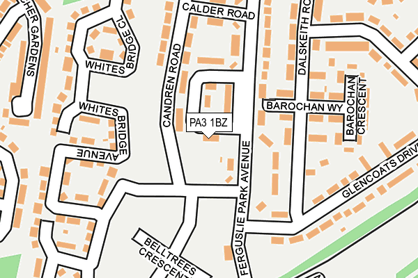 PA3 1BZ map - OS OpenMap – Local (Ordnance Survey)