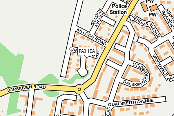 PA3 1EA map - OS OpenMap – Local (Ordnance Survey)