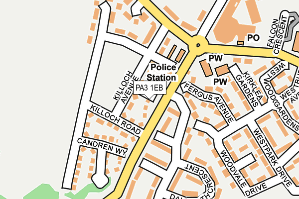 PA3 1EB map - OS OpenMap – Local (Ordnance Survey)