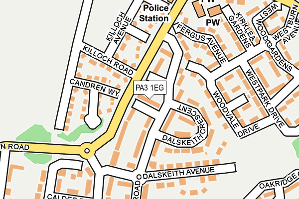 PA3 1EG map - OS OpenMap – Local (Ordnance Survey)