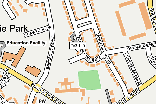 PA3 1LD map - OS OpenMap – Local (Ordnance Survey)