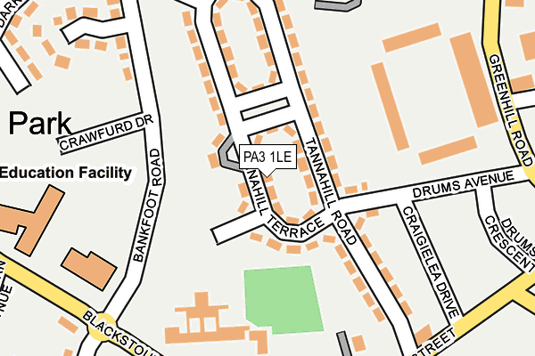 PA3 1LE map - OS OpenMap – Local (Ordnance Survey)