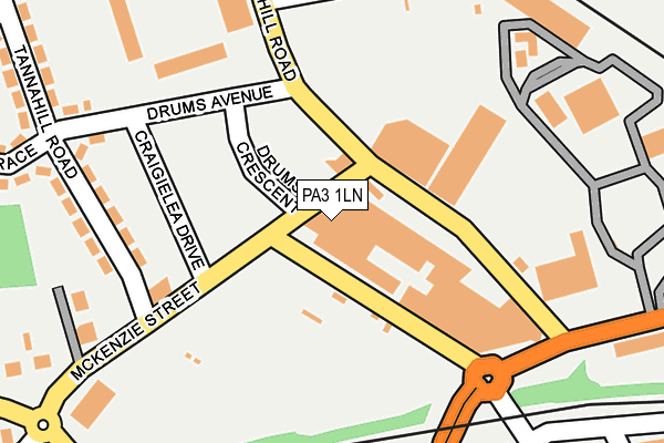 PA3 1LN map - OS OpenMap – Local (Ordnance Survey)
