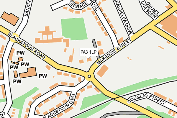 PA3 1LP map - OS OpenMap – Local (Ordnance Survey)