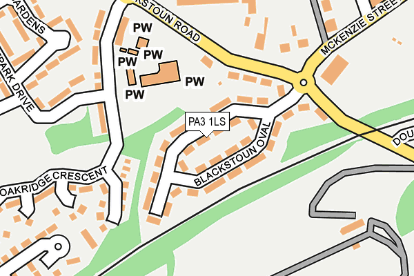 PA3 1LS map - OS OpenMap – Local (Ordnance Survey)