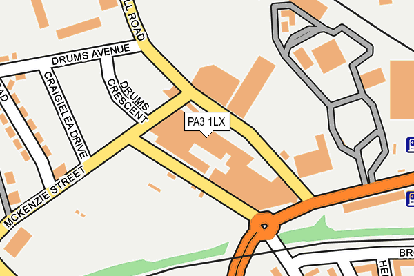 PA3 1LX map - OS OpenMap – Local (Ordnance Survey)