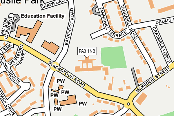 PA3 1NB map - OS OpenMap – Local (Ordnance Survey)