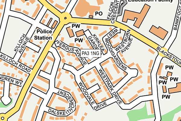 PA3 1NG map - OS OpenMap – Local (Ordnance Survey)
