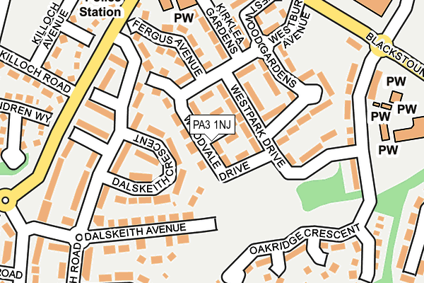 PA3 1NJ map - OS OpenMap – Local (Ordnance Survey)