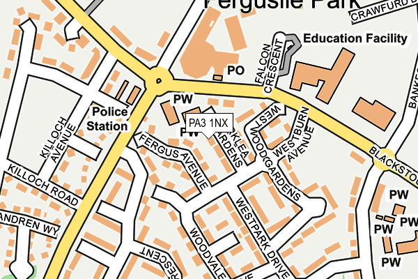 PA3 1NX map - OS OpenMap – Local (Ordnance Survey)
