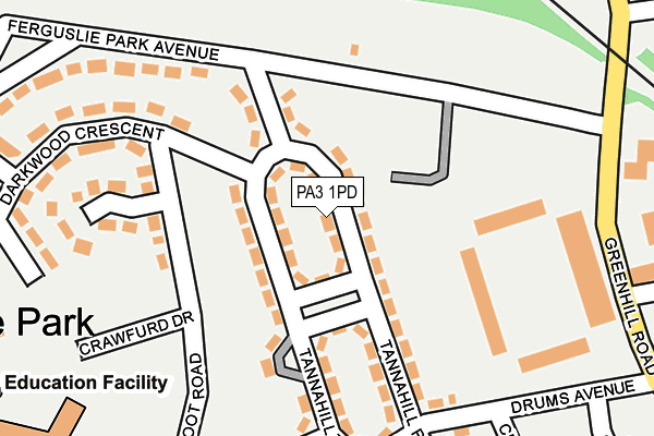 PA3 1PD map - OS OpenMap – Local (Ordnance Survey)