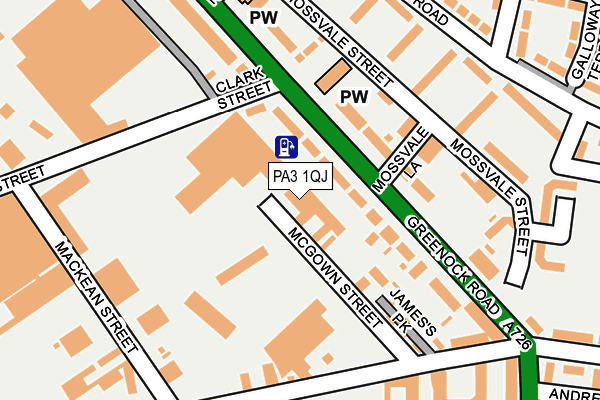 PA3 1QJ map - OS OpenMap – Local (Ordnance Survey)
