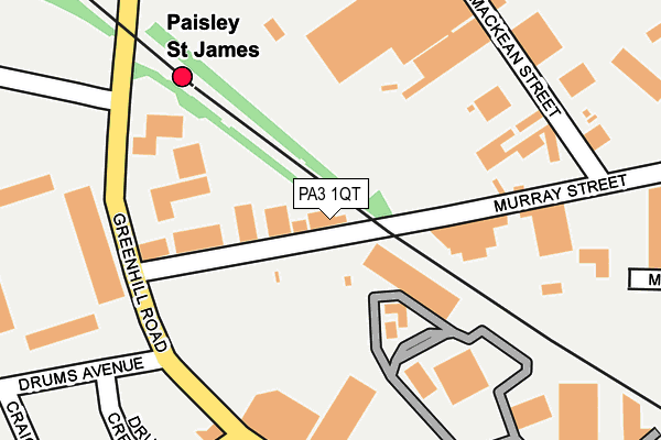 PA3 1QT map - OS OpenMap – Local (Ordnance Survey)