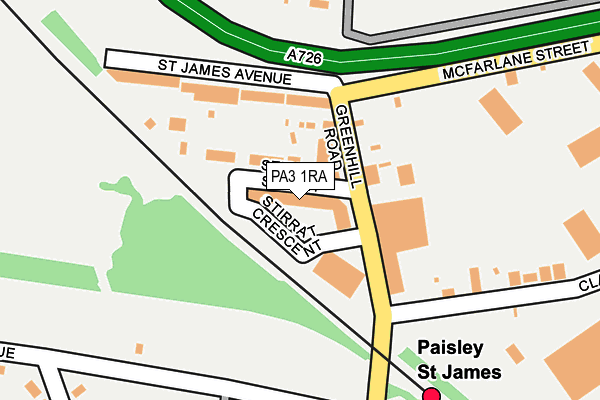 PA3 1RA map - OS OpenMap – Local (Ordnance Survey)