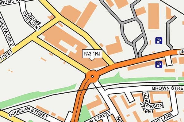 PA3 1RJ map - OS OpenMap – Local (Ordnance Survey)