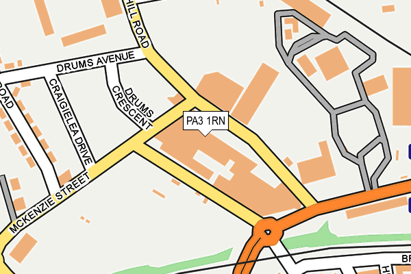 PA3 1RN map - OS OpenMap – Local (Ordnance Survey)