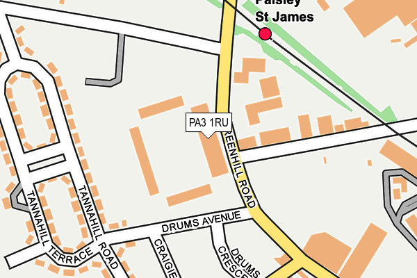 PA3 1RU map - OS OpenMap – Local (Ordnance Survey)