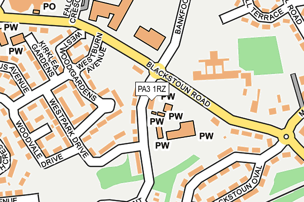 PA3 1RZ map - OS OpenMap – Local (Ordnance Survey)