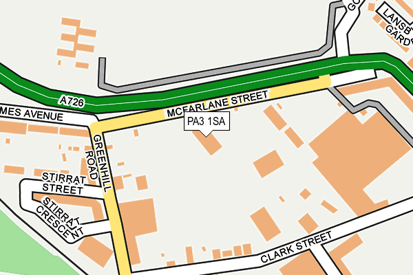 PA3 1SA map - OS OpenMap – Local (Ordnance Survey)