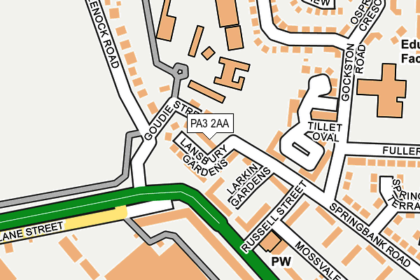 PA3 2AA map - OS OpenMap – Local (Ordnance Survey)