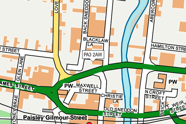 PA3 2AW map - OS OpenMap – Local (Ordnance Survey)