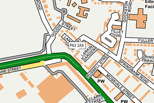 PA3 2AX map - OS OpenMap – Local (Ordnance Survey)