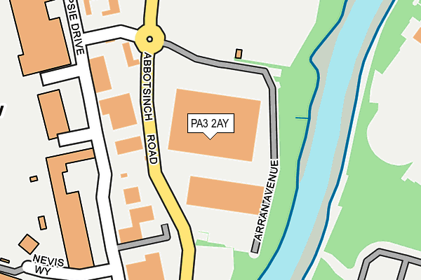PA3 2AY map - OS OpenMap – Local (Ordnance Survey)