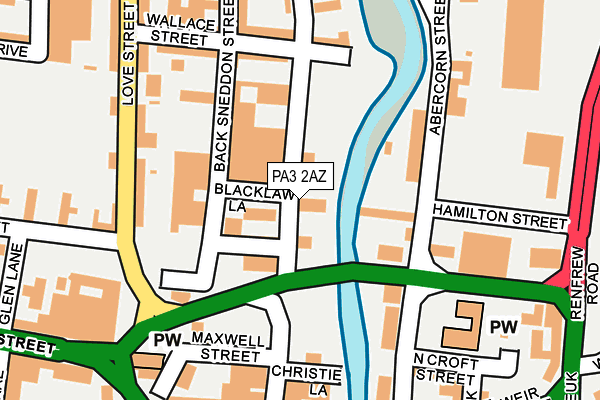 PA3 2AZ map - OS OpenMap – Local (Ordnance Survey)