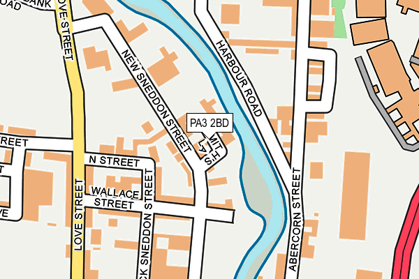 PA3 2BD map - OS OpenMap – Local (Ordnance Survey)