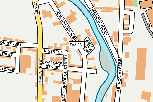 PA3 2BJ map - OS OpenMap – Local (Ordnance Survey)