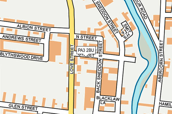 PA3 2BU map - OS OpenMap – Local (Ordnance Survey)