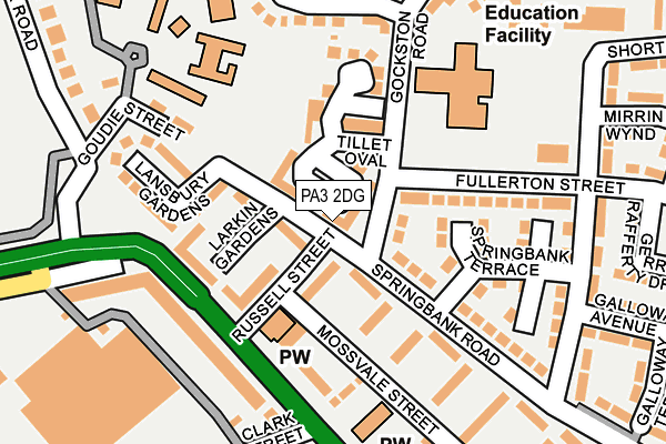 PA3 2DG map - OS OpenMap – Local (Ordnance Survey)