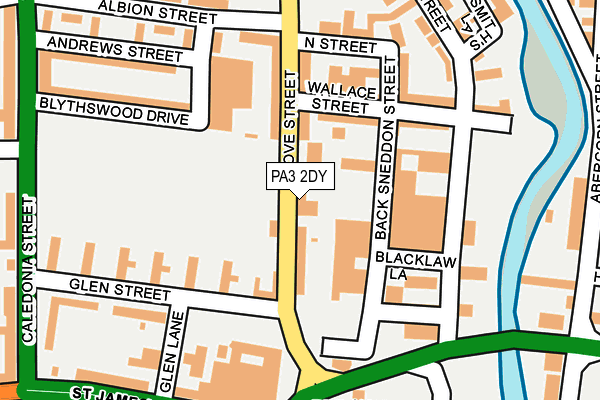 PA3 2DY map - OS OpenMap – Local (Ordnance Survey)