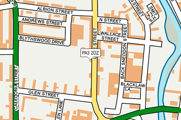 PA3 2DZ map - OS OpenMap – Local (Ordnance Survey)
