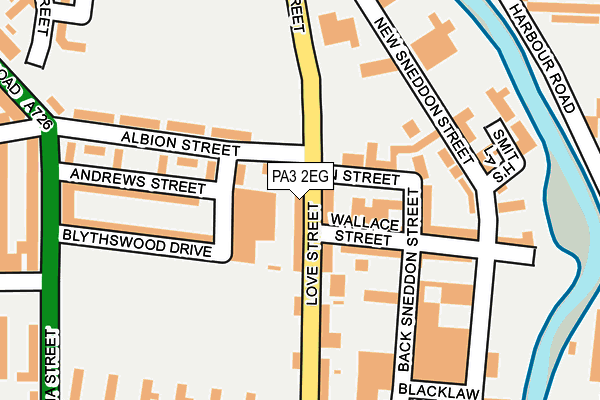 PA3 2EG map - OS OpenMap – Local (Ordnance Survey)