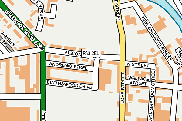 PA3 2EL map - OS OpenMap – Local (Ordnance Survey)